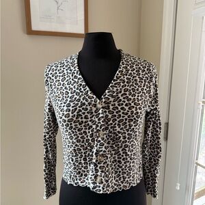 Leopard Print Button-Up Cardigan